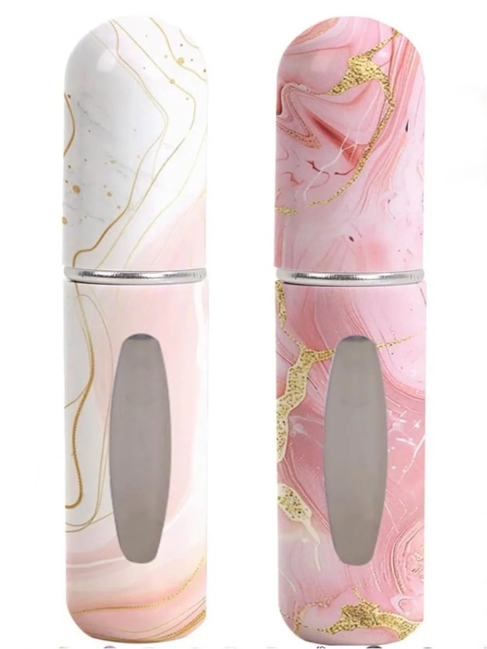 NWT~ 2pc Refillable Atomizer Bottles~Pink & White Marble Color